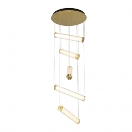PENDENTE LAMPE BRONZE E TRANSPARENTE (D)50CM (A)190CM 5X15W 3000K 3750LM - HC002