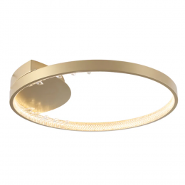PLAFON MILENIUM DOURADO (D)50CM (A)7CM 1X31W 3000K 2325LM LED - PLAFON DE SOBREPOR MILLENIUM GOLD E CLEAR (D)50CM (A)6CM 1X18W 3000K LED