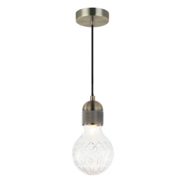 PENDENTE PETIT D 9,3CM X 18,5CM 1XG9 127V / 220V BRONZE E TRANSP - OP053