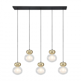 PENDENTE GUARANA BRONZE E PRETO E TRANSPARENTE (C)113CM (L)13.4CM (A)25.7CM 5XG9 25W - HC007L