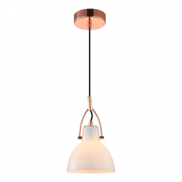 PENDENTE BAR D 14CM X 22CM 1XG9 127V / 220V BRANCO E COBRE - OP057A