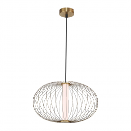 PENDENTE LANTERNA DOURADO E BRANCO (D)50CM (A)32CM 1X16W 3000K 800LM - HC010