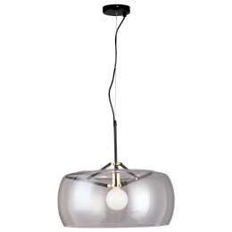 PENDENTE NOBU D 50CM X 31CM 1 X A60 40W PRETO / DOURADO E TRANSP - RE003BC