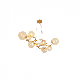 PENDENTE OXALA DOURADO E TRANSPARENTE (C)110CM (L)86CM (A)39CM 9XG9 225W - RE010L