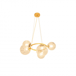 PENDENTE OXALA DOURADO E TRANSPARENTE (C)62.3CM (L)49.6CM (A)31CM 5XG9 125W - RE010S