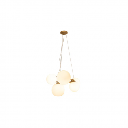 PENDENTE OXALA DOURADO E BRANCO (C)62.3CM (L)49.6CM (A)31CM 5XG9 125W