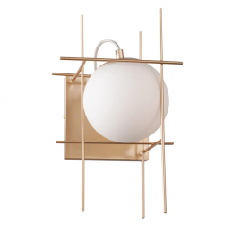 ARANDELA DIX DOURADO E BRANCO (C)21CM (L)21,5CM (A)35CM 1X25W G9