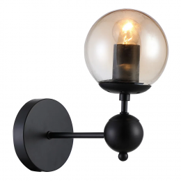 ARANDELA ORBE PRETO E CHAMPAGNE (C)12.5CM (L)24CM (A)25CM 1XE27 BOLINHA 40W - RM005B