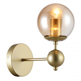 ARANDELA ORBE DOURADO E CHAMPAGNE (C)12.5CM (L)24CM (A)25CM 1XE27 BOLINHA 40W - RM005G