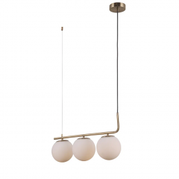 PENDENTE PETIT POA DOURADO E BRANCO (C)60CM (L)15CM (A)27CM 3XE27 BOLINHA 15W - SQ001