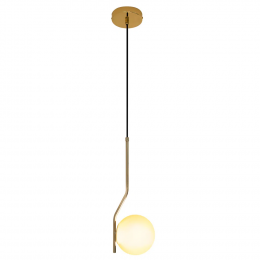 PENDENTE VIVA DOURADO E BRANCO (D)16CM (A)45CM 1XE27 BOLINHA 5W - SQ006