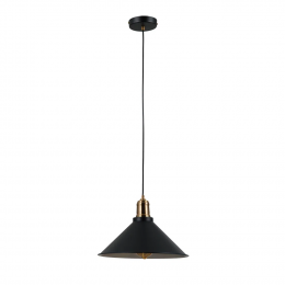PENDENTE FACTORY PRETO E DOURADO (D)30CM (A)22CM 1XE27 40W - SQ009