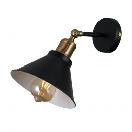 ARANDELA FACTORY PRETO E DOURADO (C)27CM (L)18CM (A)25CM 1XE27 40W - SQ010