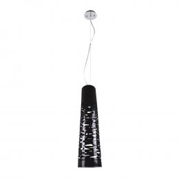 PENDENTE ACRILICO E METAL D 24CM X 98CM 1XE27 127V CROMADO E PRETO - WD107B