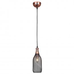 PENDENTE COPPER COBRE E PRETO (D)12CM (A)31CM 1XE27 40W - XN004