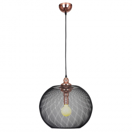 PENDENTE COPPER COBRE E PRETO (D)50CM (A)48CM 1XE27 40W - XN005