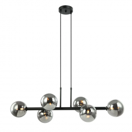 PENDENTE ABAPORU PRETO E FUME (C)31CM (L)95CM (A)28CM 6XG9 150W - HL003B