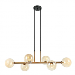 PENDENTE ABAPORU BRONZE E CHAMPAGNE (C)31CM (L)95CM (A)28CM 6XG9 150W - HL003G