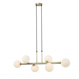 PENDENTE ABAPORU DOURADO E BRANCO (C)92CM (L)30CM (A)23CM 6XG9 150W - HL003W