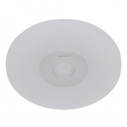 PLAFON METAL E VIDRO D 26CM X 5,5CM 1 X LED 6,6W 127V / 220V ESCOVADO E BR - ZU006S