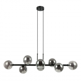 PENDENTE ABAPORU PRETO E FUME (C)34CM (L)110CM (A)28CM 8XG9 200W - HL004B