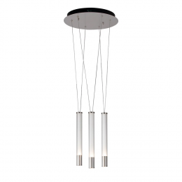 PENDENTE ÁGUA NICKEL E TRANSPARENTE E BRANCO (D)40CM (A)38.5CM 3X7W 3000K 9 - RE015M