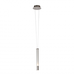 PENDENTE ÁGUA NICKEL TRANSP E BRANCO (D)4.5CM (A)38.5CM 1X7W 3000K 400LM - RE015S