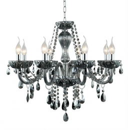 LUSTRE ANJOU CROMADO E FUME (D)66CM (A)58CM 8XE14 320W - JF028S
