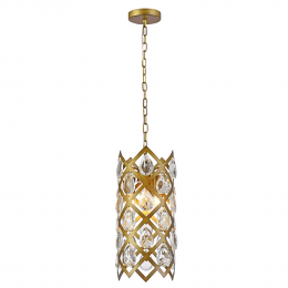 PENDENTE ARCHE D 22CM X 47CM 3XE14 127V / 220V DOURADO E TRANSP - MR005