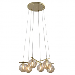 PENDENTE ASTA DOURADO E CHAMPAGNE (D)50CM (A)18CM 6XG9 150W - OD039G