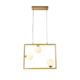 PENDENTE BALANÇO DOURADO E BRANCO (D)45CM (A)35CM 3XG9 75W - TR005