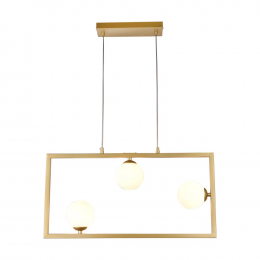 PENDENTE BALANÇO DOURADO E BRANCO (D)60CM (A)30CM 3XG9 75W - TR003