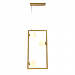 PENDENTE BALANÇO DOURADO E BRANCO (D)30CM (A)60CM 3XG9 75W - TR004