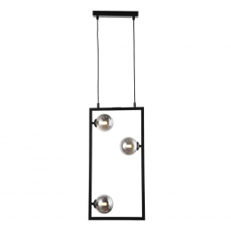 PENDENTE BALANÇO PRETO E FUME (C)30CM (A)60CM 3XG9 75W - TR004B