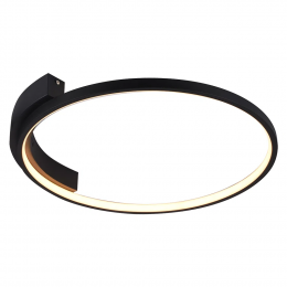 PLAFON DE SOBREPOR BAMBOLE PRETO (D)50CM (A)6CM 1X30W 3000K 1024LM - FO026LB