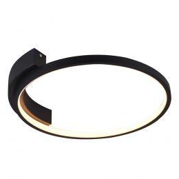 PLAFON DE SOBREPOR BAMBOLE PRETO (D)40CM (A)6CM 1X24W 3000K 813LM - FO026SB