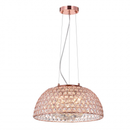 PENDENTE BELLS COBRE E TRANSPARENTE (D)40CM (A)16.5CM 5XG9 200W - PD009S