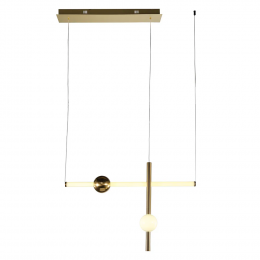 PENDENTE BOSSA NOVA DOURADO E BRANCO (D)12CM (L)90CM (A)60CM 20W + 7W 3000K 1350LM - OC007