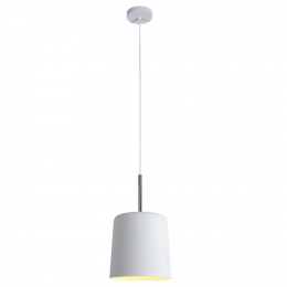 PENDENTE BOT BRANCO E NICKEL (D)20CM (A)35CM 1X40W E27