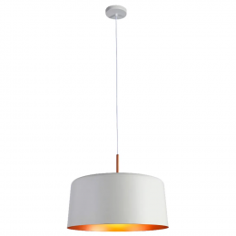 PENDENTE BOT BRANCO E COBRE (D)50CM (A)38,5CM 1X40W E27