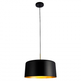 PENDENTE BOT PRETO E DOURADO (D)50CM (A)38,5CM 1X40W E27