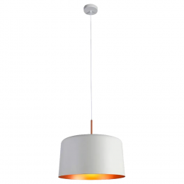 PENDENTE BOT BRANCO E COBRE (D)35CM (A)35CM 1X40W E27