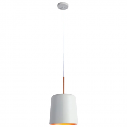 PENDENTE BOT BRANCO E COBRE (D)20CM (A)35CM 1X40W E27
