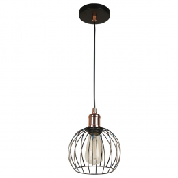 PENDENTE CAGE COBRE E PRETO (D)18CM (A)22CM 1XE27 40W - JY010