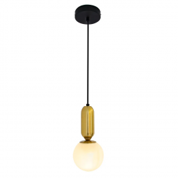 PENDENTE CUICA BRONZE E BRANCO (D)15CM (A)31.5CM 1XE27 BOLINHA 40W - HL008S