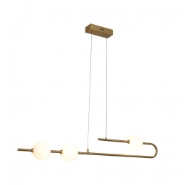 PENDENTE CANDY DOURADO (D)20CM (C)110CM (L)12CM 3X10W 2700K 2250LM - OC017