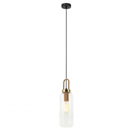 PENDENTE GURI BRONZE E PRETO E TRANSPARENTE (D)13CM (A)31CM 1XE27 40W - HL005