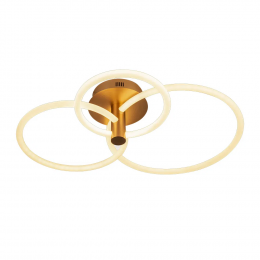 PLAFON CIRCOLO FRENCH GOLD E BRANCO (C)86CM (L)49CM (A)20CM 1X54W 3000K 270 - BB020