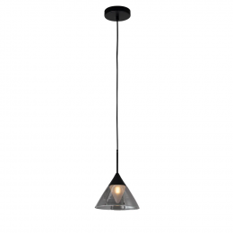 PENDENTE CONE PRETO E FUME (D)19.5CM (A)25CM 1XG9 25W - RE013