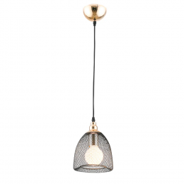 PENDENTE COPPER PRETO E DOURADO (D)17.5CM (A)23.5CM 1XE27 40W - XN002G
